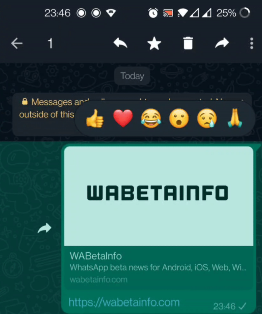 Whatsapp mesaj tepkileri özelliği